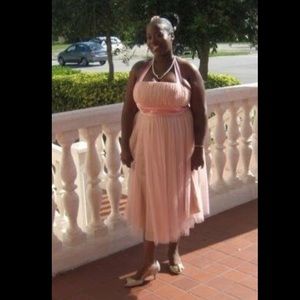 Halter Style Tea Length Dress